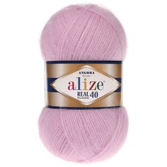 Пряжа ALIZE Angora real 40 100 гр. 480м (40% шерсть, 60% акрил) (198 темно-розовый) 5 шт