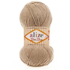 Пряжа Alize Baby Best 100г 240м (10% бамбук, 90% акрил) с эффектом АНТИПИЛЛИНГ (256 бежевый) 5 шт