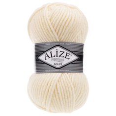 Пряжа ALIZE Superlana maxi 100гр. 100м. (75% акрил, 25%шерсть) ТУ (599 слоновая кость) 5 шт