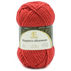 Пряжа Камтекс Меринго объемная 150гр. 90м. (20% меринос, 20% полутонкая шерсть, 56% акрил, 4% лайкра) (046 красный) 4 шт