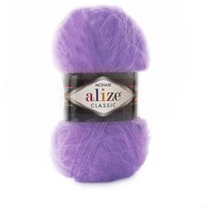 Пряжа ALIZE Mohair classic new 100гр. 200м (25%мохер, 24%шерсть, 51%акрил) (206 аметист) 5 шт