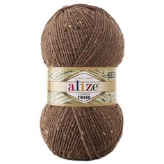 Пряжа Alize Alpaca Tweed 100гр. 250м. (15% шерсть, 15% альпака, 5% вискоза, 65% акрил) (688 кофе с молоком меланж) 5 шт