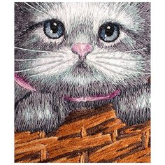 Набор для творчества "Художественная вышивка гладью. Котенок 1 " на подрамнике Danko Toys