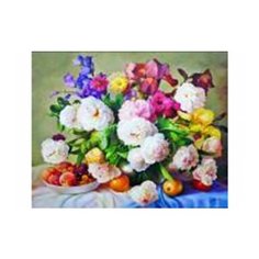 Набор для вышивания крестиком "Букет и фрукты", 40x50 см Рыжий кот