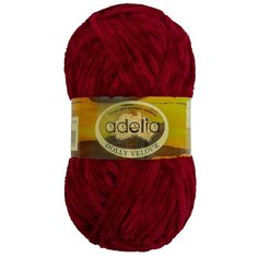 Пряжа Adelia Dolly Velour, 100% микрополиэстер, 5*100 г, 93 м+-6 м, №21, красный