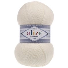 Пряжа ALIZE Lanagold 800 100гр.,800м (49%шерсть, 51%акрил) (62 молочный) 5 шт