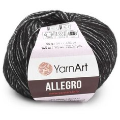 Пряжа YarnArt Allegro 50гр 145м (13% шерстъ, 41% полиамид, 46% акрил) (714 черный меланж) 10 шт