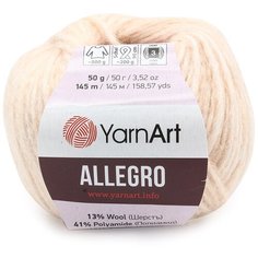 Пряжа YarnArt Allegro 50гр 145м (13% шерстъ, 41% полиамид, 46% акрил) (704 кремовый меланж) 10 шт