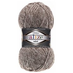 Пряжа ALIZE SUPERLANA MIDI 100гр. 170м (25% Шерсть - 75% Aкрил) (803 молочно-коричневый жаспе) 5 шт