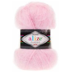 Пряжа ALIZE Mohair classic new 100гр. 200м (25%мохер, 24%шерсть, 51%акрил) (275 светло-розовый) 5 шт