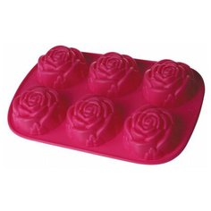 Форма для кексов силиконовая "Розочки", 28x18x3 см (6 ячеек) Regent Inox