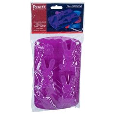 Форма для выпечки силиконовая "Зайчики", 21x13x2 см (5 ячеек) Regent Inox