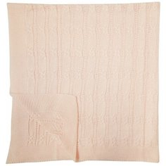 Плед вязаный Папитто "Волны" однослойный, 90x100 см (цвет: розовый)