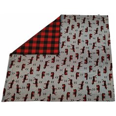 Плед двухслойный Папитто (красная клетка, футер, 82x92 см)