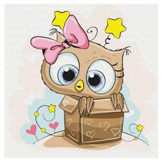 Molly Картина по номерам "Совенок в подарочной коробке" 20х20 см (KH0830)