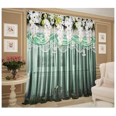 Тюль ТамиТекс Аквамарин, 147*267+/-3 см, 2 шт, шифон, полиэстер