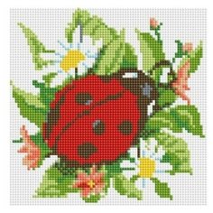 Алмазная мозаика 20*20 Белоснежка 450-ST-PS Божья коровка