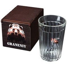 Стакан "Непробиваемый. GRANENIY", с пулей, граненый, 250 мл 5541646 Дарим красиво