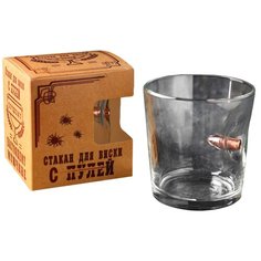 Стакан "Непробиваемый. Крафт", с пулей, для виски, 250 мл 6384228 Дарим красиво