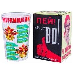 Стакан граненый "Мужицкий!", 250 мл 691739 Сима ленд