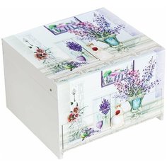 Шкатулка дерево с зеркалом "Лаванда в вазах" 11,5х17х15 см 5166261 Сима ленд