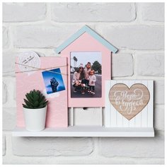 Полка с рамкой и зажимами "Верь в чудеса", 35 х 27 см 4318505 Сима ленд