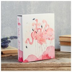 Фотоальбом на 200 фото 10х15 см "Фламинго акварелью" в коробке 26х21,5х5,5 см 4632603 Сима ленд
