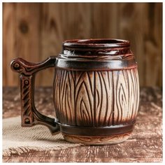 Кружка для пива 0,9л "Бочка" 1131543 Керамика ручной работы