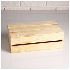 Ящик деревянный 30×20×10 см подарочный с реечной крышкой 2966511 Сима ленд