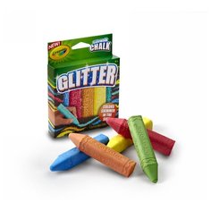 Мел для асфальта "Glitter", с блестками, 5 штук Crayola