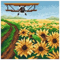 МС-050 Алмазная мозаика Море подсолнухов20*20см Brilliart М.П.Студия