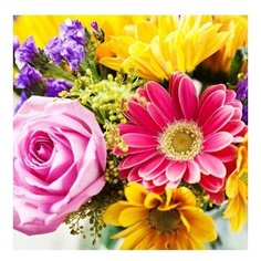 Алмазная мозаика "Красивый букет ярких цветов" 28 цв. Рыжий кот