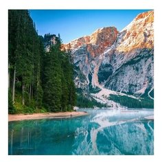 Алмазная мозаика "Голубое озеро Брайес" 23 цв. Рыжий кот