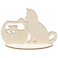 Заготовка для декорирования Mr. Carving "Котёнок с аквариумом на подставке", 10x14 см, арт. ВД-648