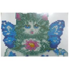 Алмазная мозаика "Myart. Котёнок с крылышками", 21х25 см (с частичным заполнением, на картоне)