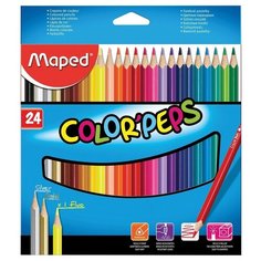 Карандаши цветные Maped "Color Peps", 24 цвета, трехгранные, заточенные (183224)