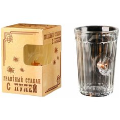 Стакан граненый с пулей "Непробиваемый. Крафт", 250 мл 5182400 Дарим красиво