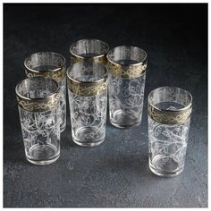 Набор стаканов 230 мл с гравировкой и напылением "Флора" 6 шт 4950266 Gid Glass