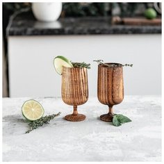 Бокалы из натурального вяза, 2 шт. 130 мл, цвет коричневый 4846090 Magistro