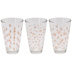 Набор стаканов НОВОГОДНИЕ КОНФЕТТИ, стекло, 300 мл (3 шт.), Koopman International CC6200280