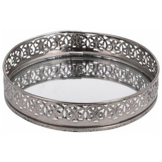 Подсвечник-поднос РОМАНЕСКА, металл, серебряный, 15х15х3 см, Koopman International A54027650