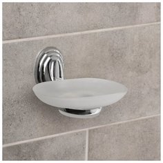 Мыльница настенная Accoona A11102, стеклянная, хром 1179843