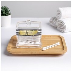 Органайзер для ватных палочек "Love", 10,5 х 9,5 см 4693921 Сима ленд