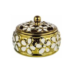 Конфетница с крышкой Home Art CLUB 12,5х12,5х10см белый, золотистый Balsford