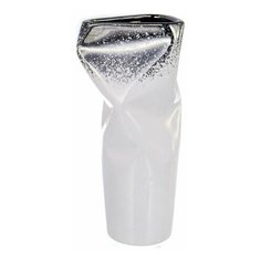 Ваза для цветов Home art "CORRUGATED" белый, серебристый Balsford