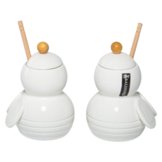 Набор баночек для меда "Мечта" 400мл с ручками и ложками, 2 шт белый Balsford