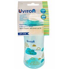 Поильник с трубочкой и крышечкой, 360 мл (цвет: голубой) Uviton