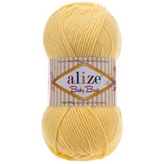 Пряжа Alize Baby Best 100г 240м (10% бамбук, 90% акрил) с эффектом АНТИПИЛЛИНГ (250 светлый лимон) 5 шт