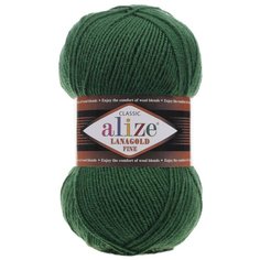 Пряжа ALIZE Lanagold fine 100 гр. 390м (49%шерсть, 51% акрил) (118 зеленая трава) 5 шт