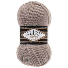 Пряжа ALIZE Superlana klasik (однотонная) 100гр. 280м. (75% акрил, 25%шерсть) ТУ (207 светло-коричневый меланж) 5 шт